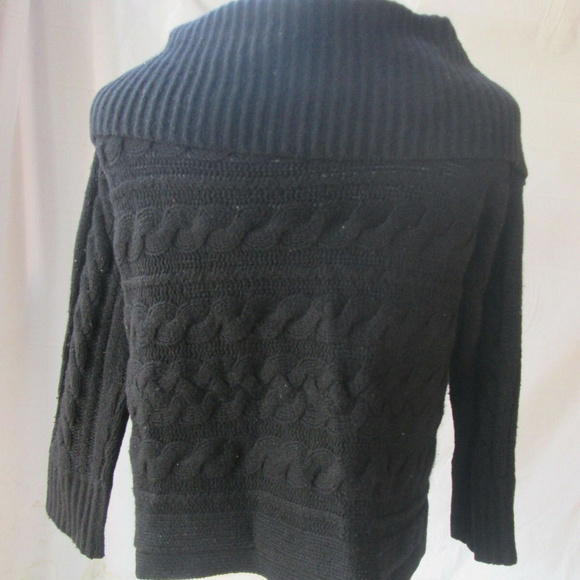 Neiman Marcus Cashmere Collection Black Cardigan Sweater Small - Picture 3 of 4